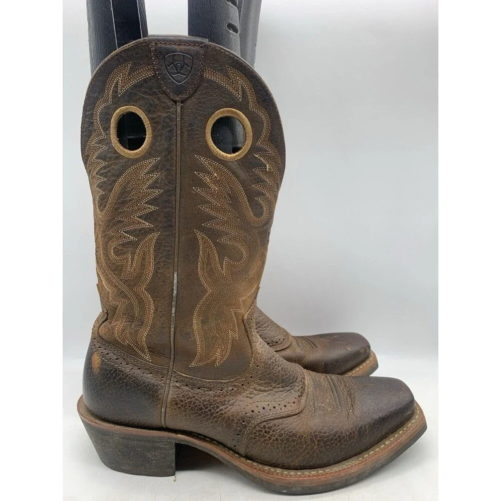 Ariat Heritage Roughstock Western Boots Mens US 10 D  Brown Leather Cowboy ATS